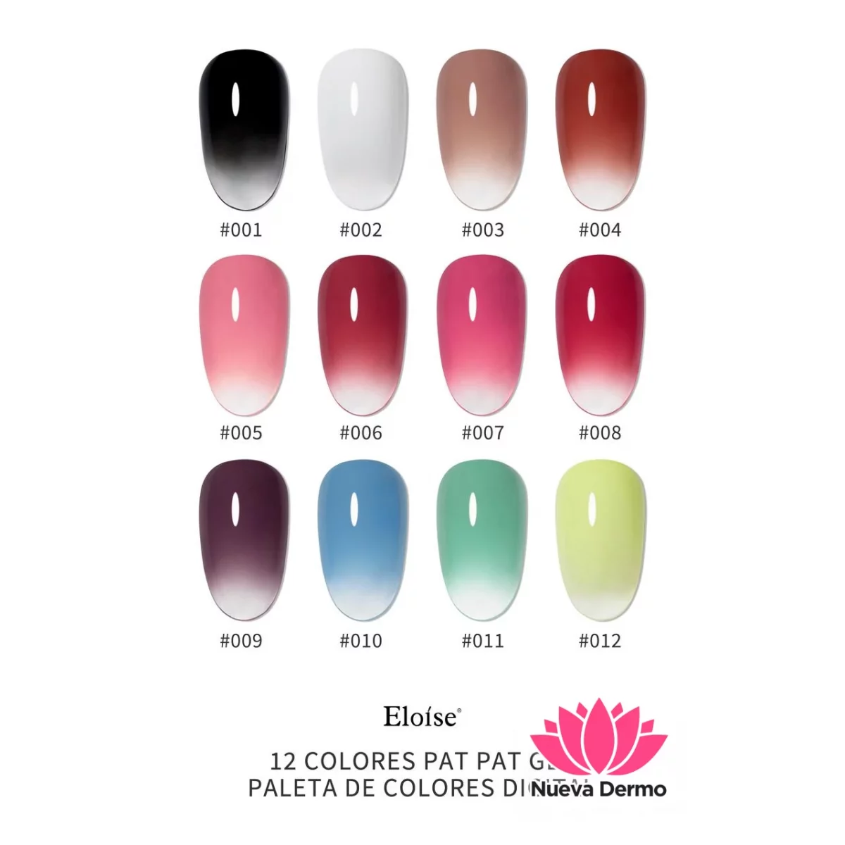 12 COLORES PAT PAT GEL PALETA DE COLORES ELOISE 11837