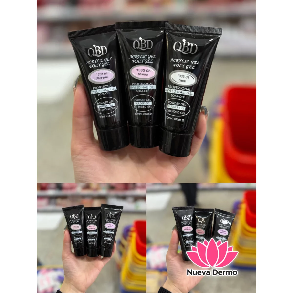 12 colores POLYGEL QBD DE 30ml