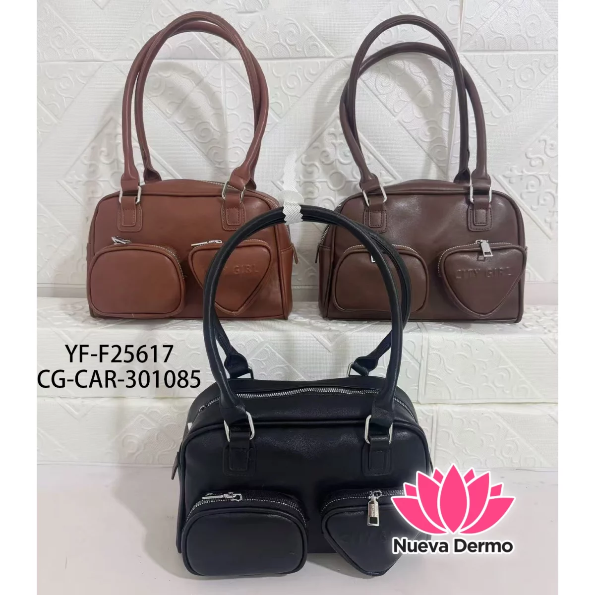2 x 1 – Cartera Mediana Con Bolsillos- City Girl