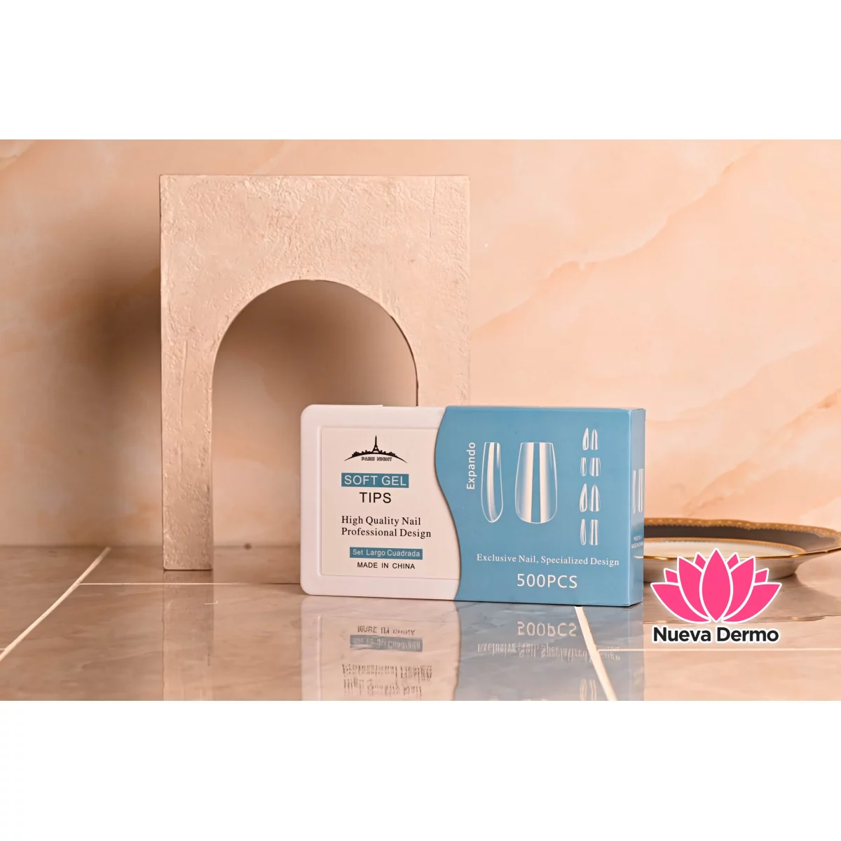 20753.1- TIPS SOFT GEL CUADRADA *500 SET LARGA EN CAJA