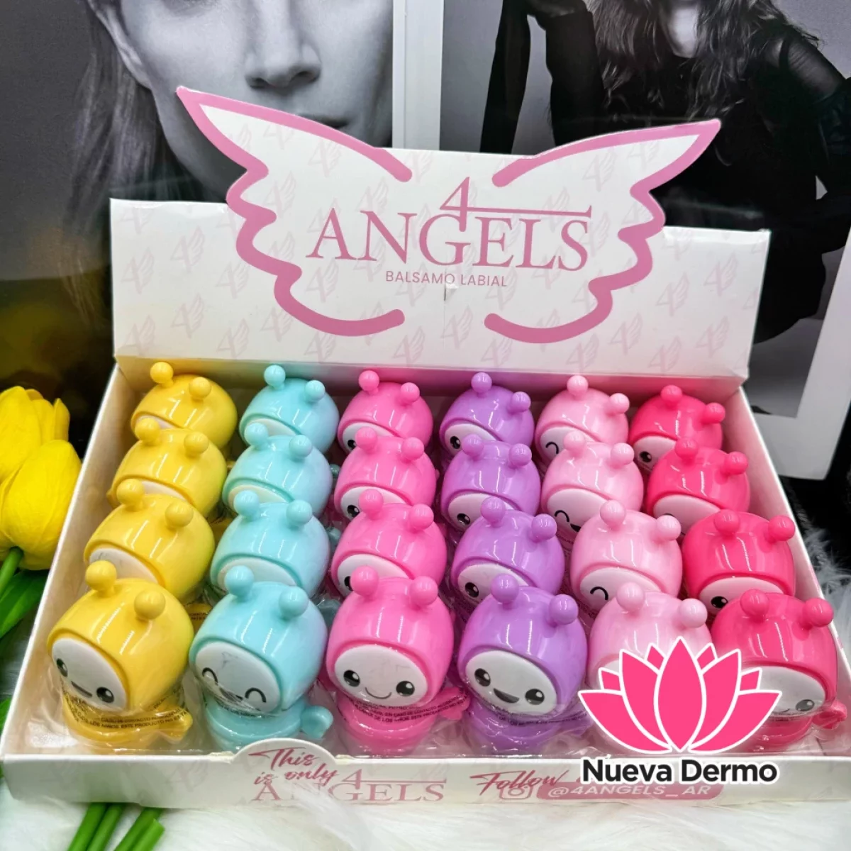 4 Angels balsamo labial forma muñecos AR...