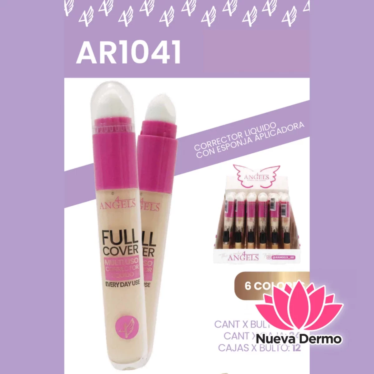 4 Angels corrector liquido FULL COVER AR...