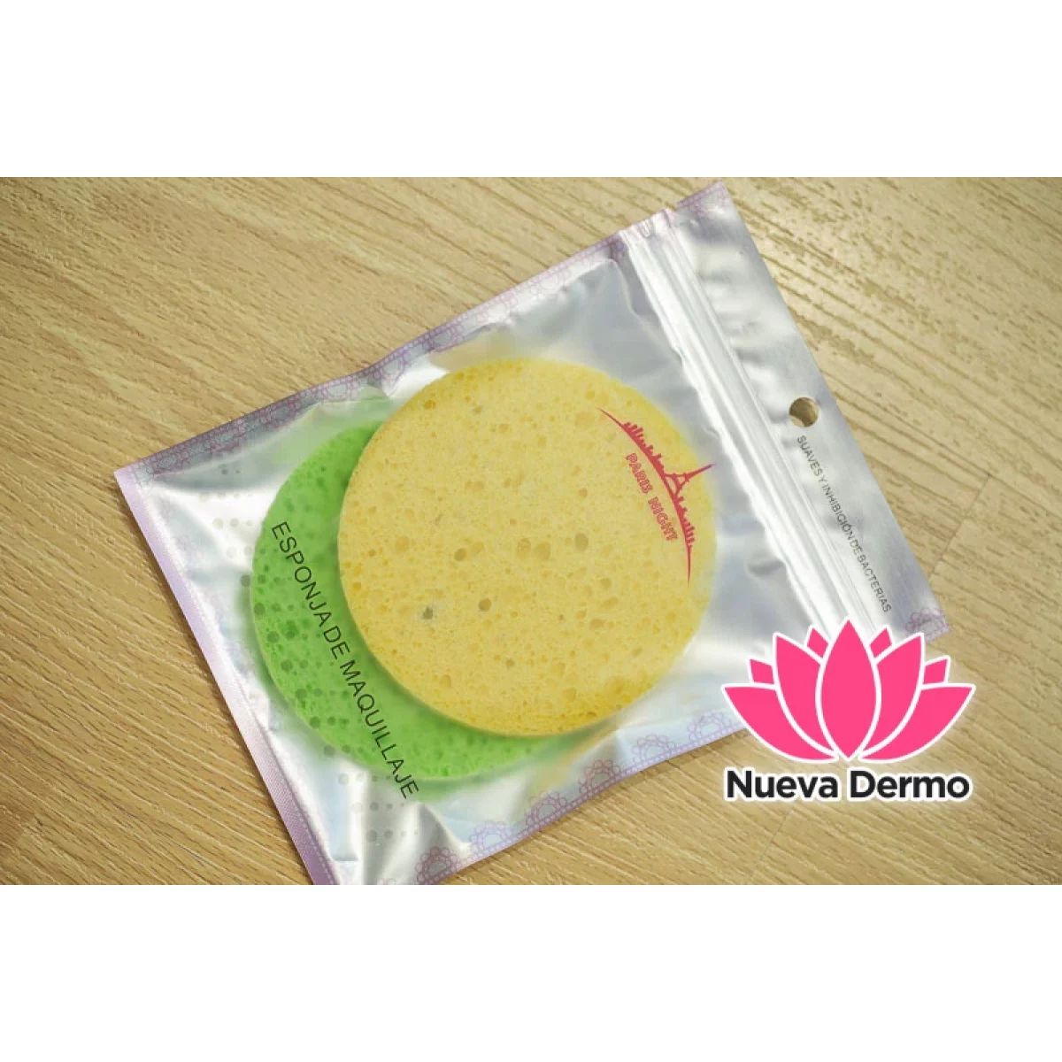 40055 ESPONJA PARA LAVAR FACIAL REDONDA 2PIEZAS