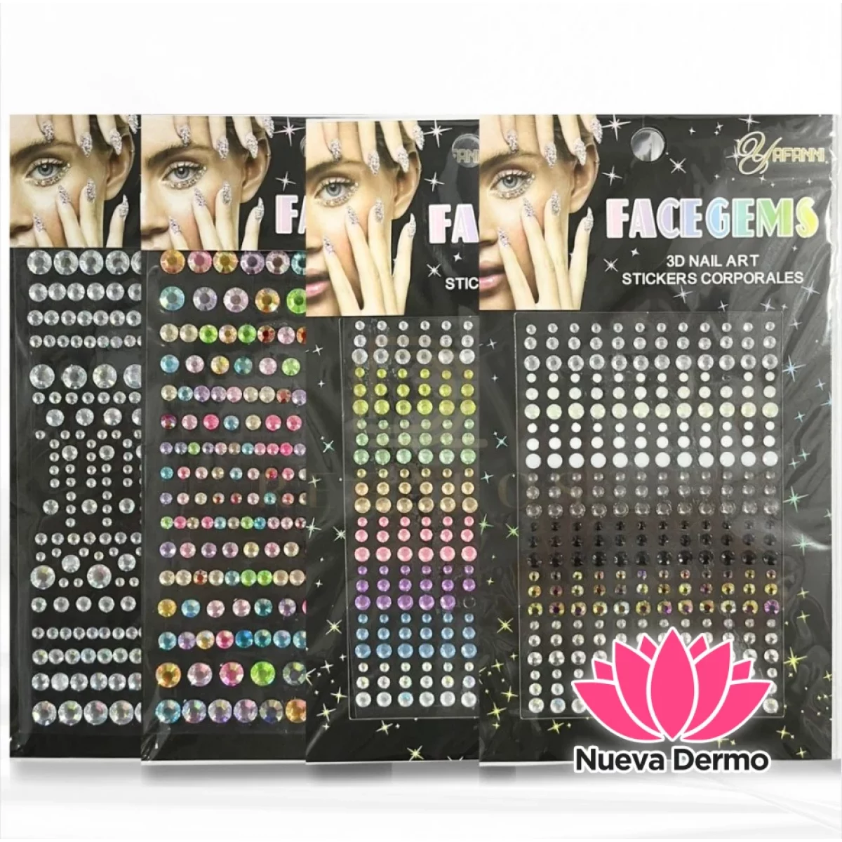 5 Planchas De Strass Gemas Autoadhesiva Multiusos Yafanni