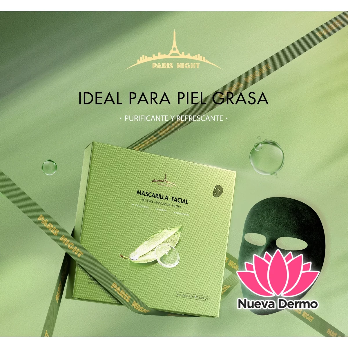 62101-MASCARILLA FACIAL CARBONO CRISTALINO TE VERDE