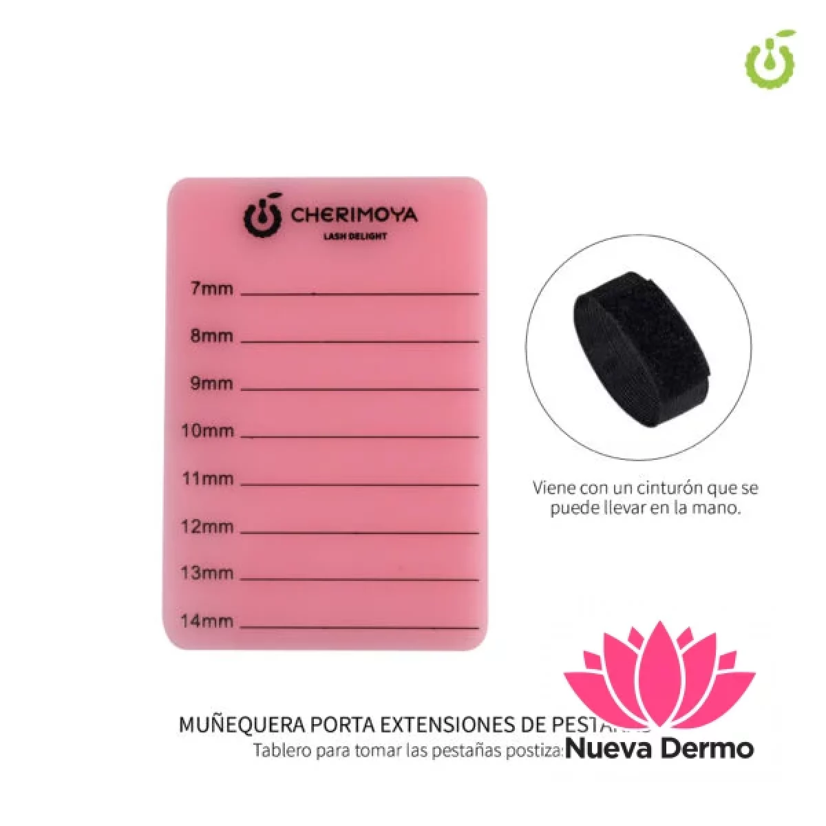 6U Base Acrilica Porta Pestañas con Muñequera y Cinta Reguladora Cherimoya 004019