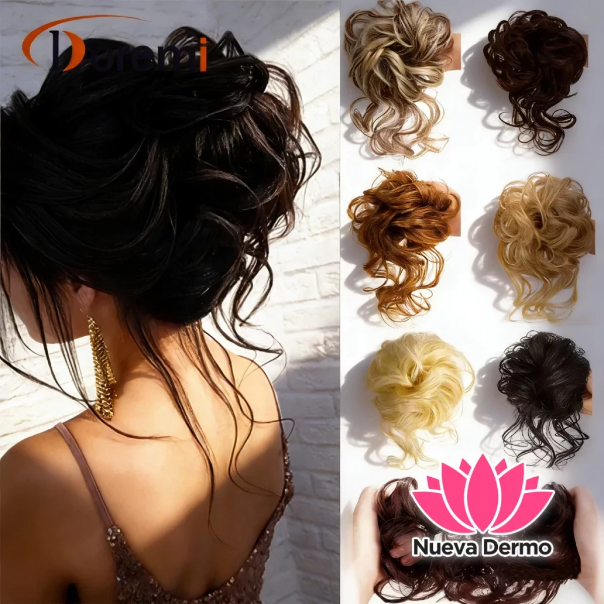 7 colores RODETE POSTIZA PARA CABELLO