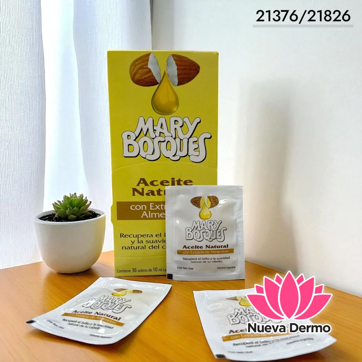 Aceite Natural con Extracto de Almendras – Sobre 10 ml MARY BOSQUES 21376/21826