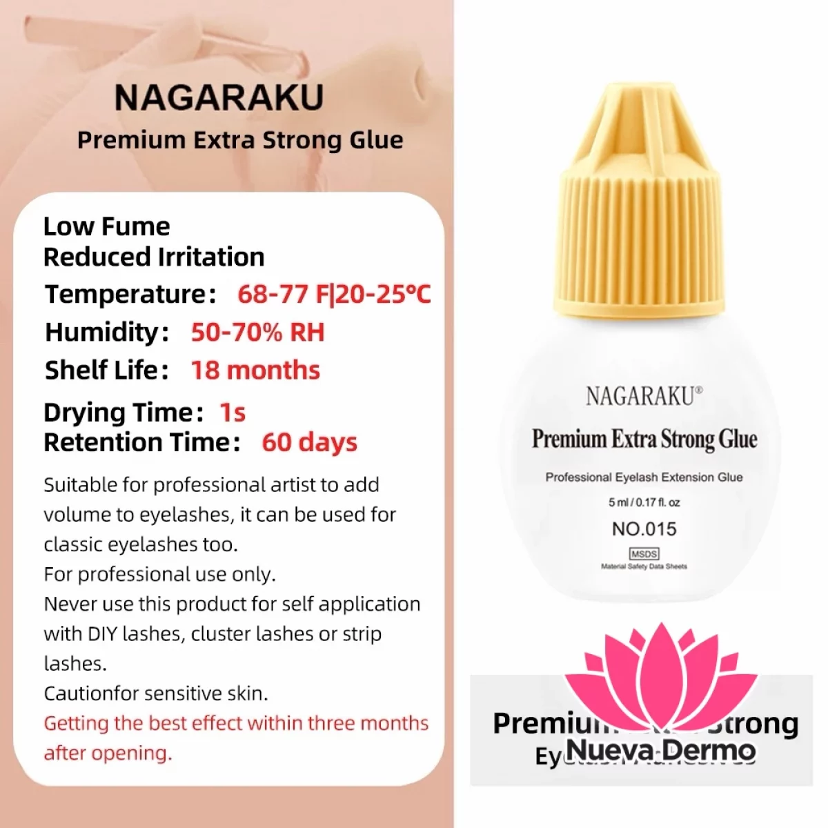 Adhesivo Nagaraku Premium Extra Strong Glue Secado 1S 5ML Original