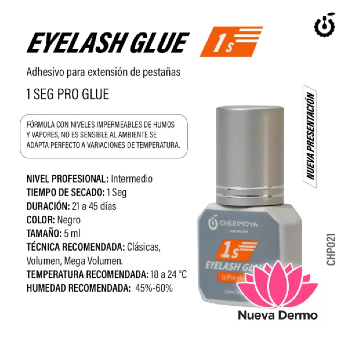 Adhesivo para extensión de pestaña 5ml 1s CHERIMOYA CHP021