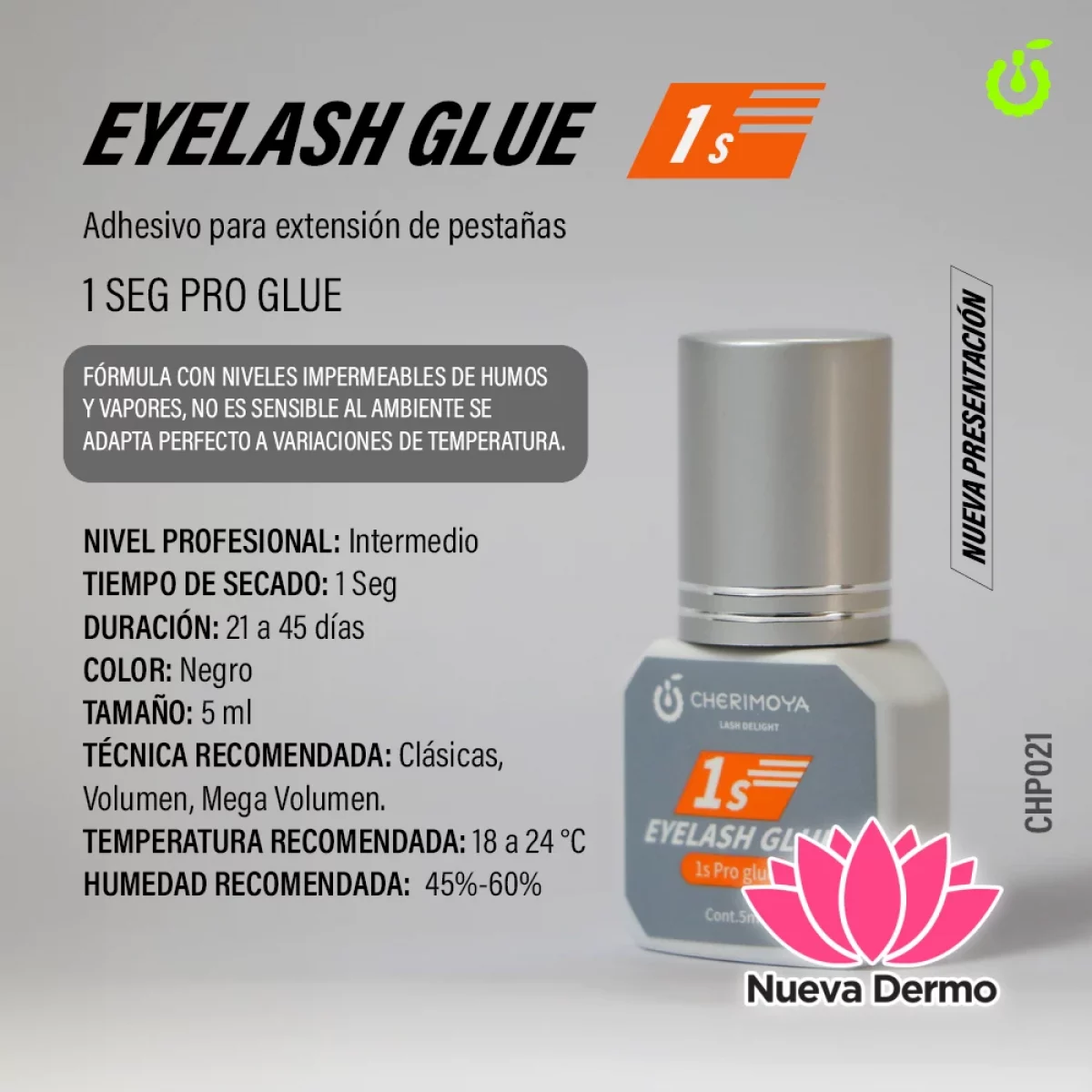 Adhesivo para Extensiones de Pestañas Cherimoya – 5ML Pro Glue 1S