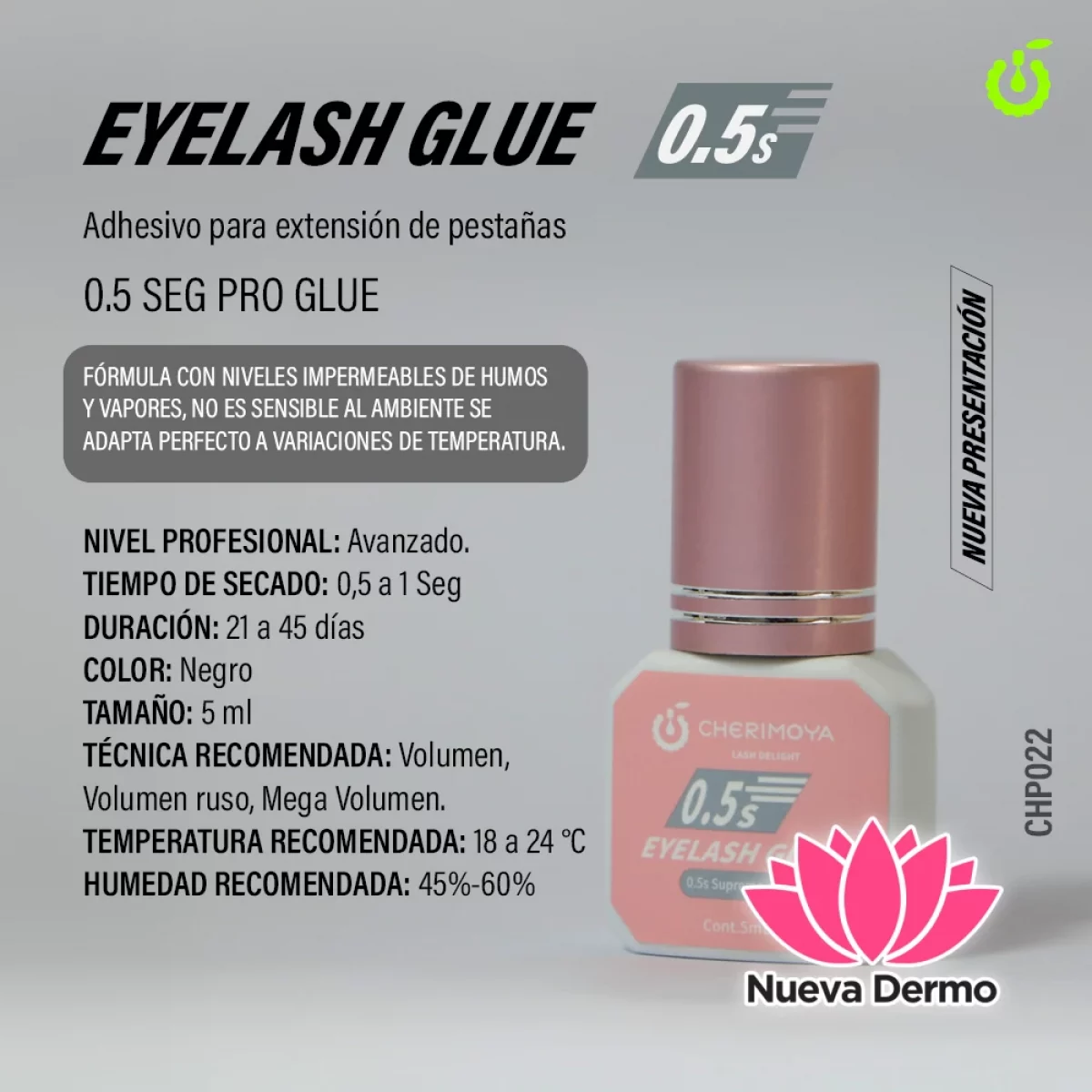 Adhesivo para Extensiones de Pestañas Cherimoya – 5ML Supreme Glue 0,5S
