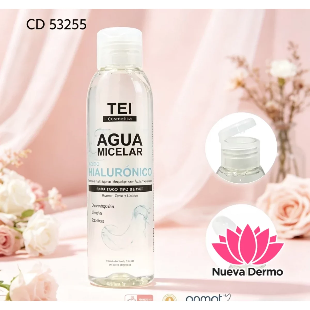Agua Micelar ácido Hialuronico de Tei