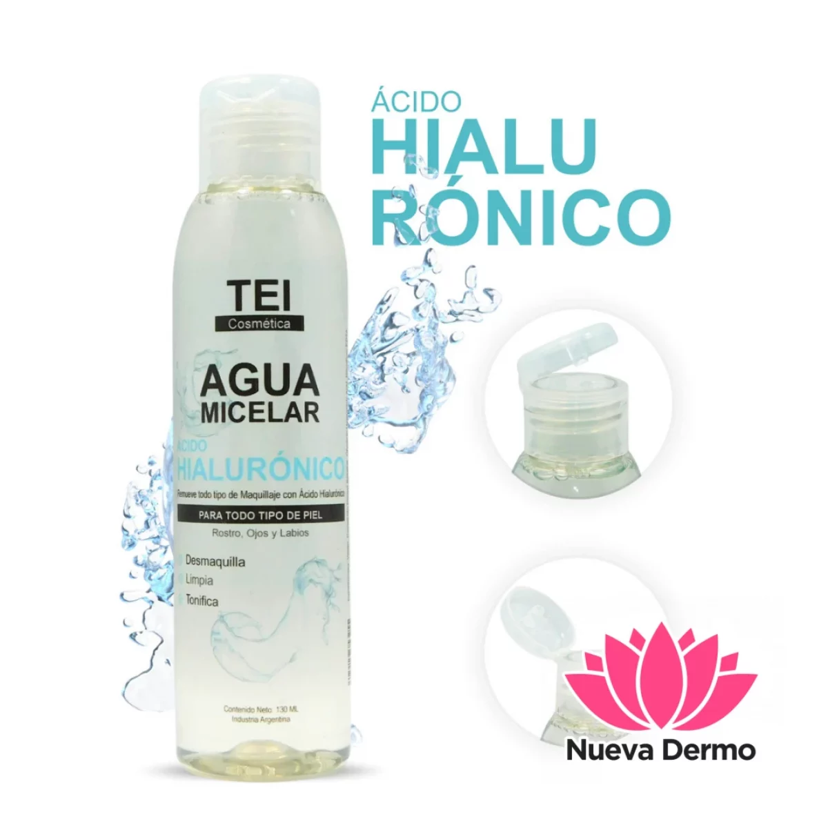 AGUA MICELAR CON ÁCIDO HIALURÓNICO – TEI