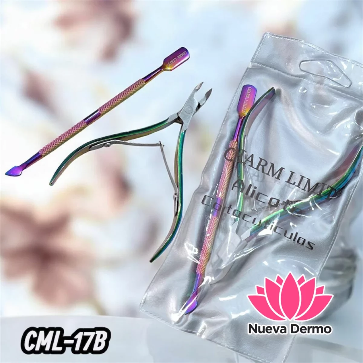 ALICATE CORTA CUTICULAS + REPUJADOR CHARM LIMIT CD: CML-17B