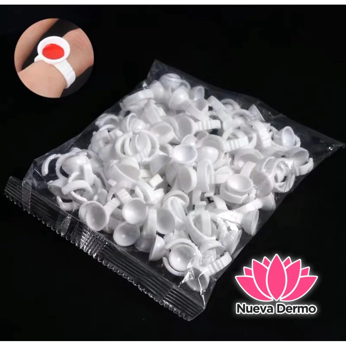 Anillos para Tinte Microblading o Pegamento de Extension de Pestañas X100