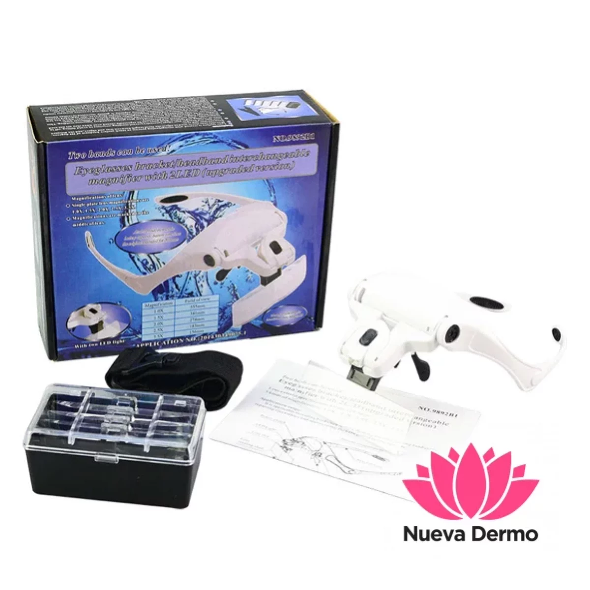 Anteojos con Lupa y Luz Led con 5 Lentes Intercambiables