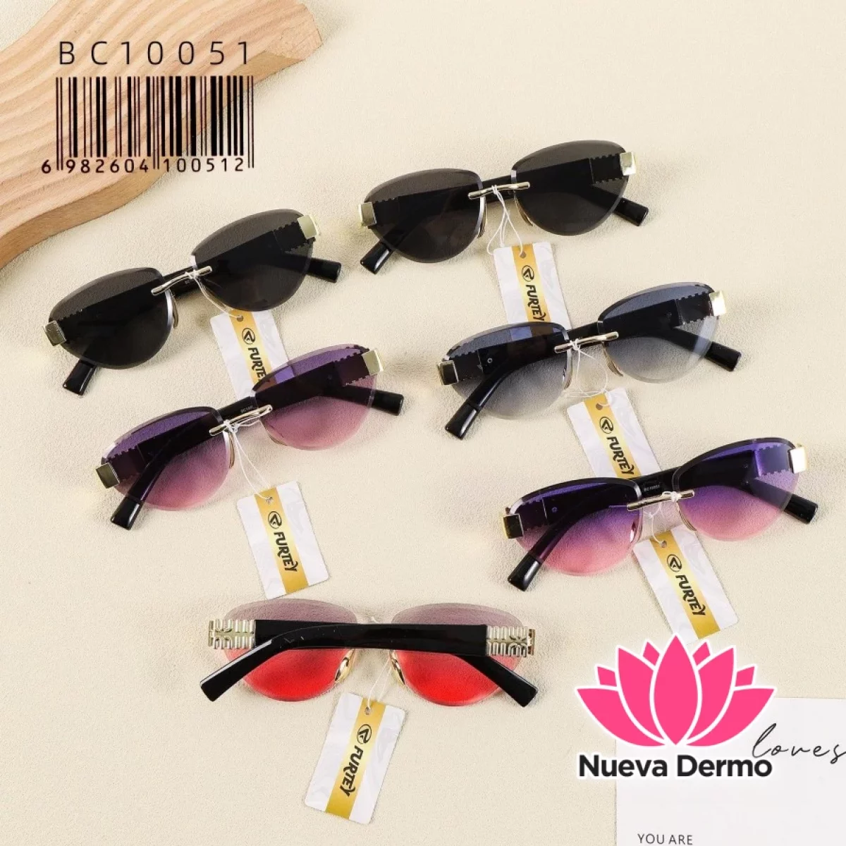 Anteojos de Moda Furtey Luxury Rectangular Rimless BC10051/100512