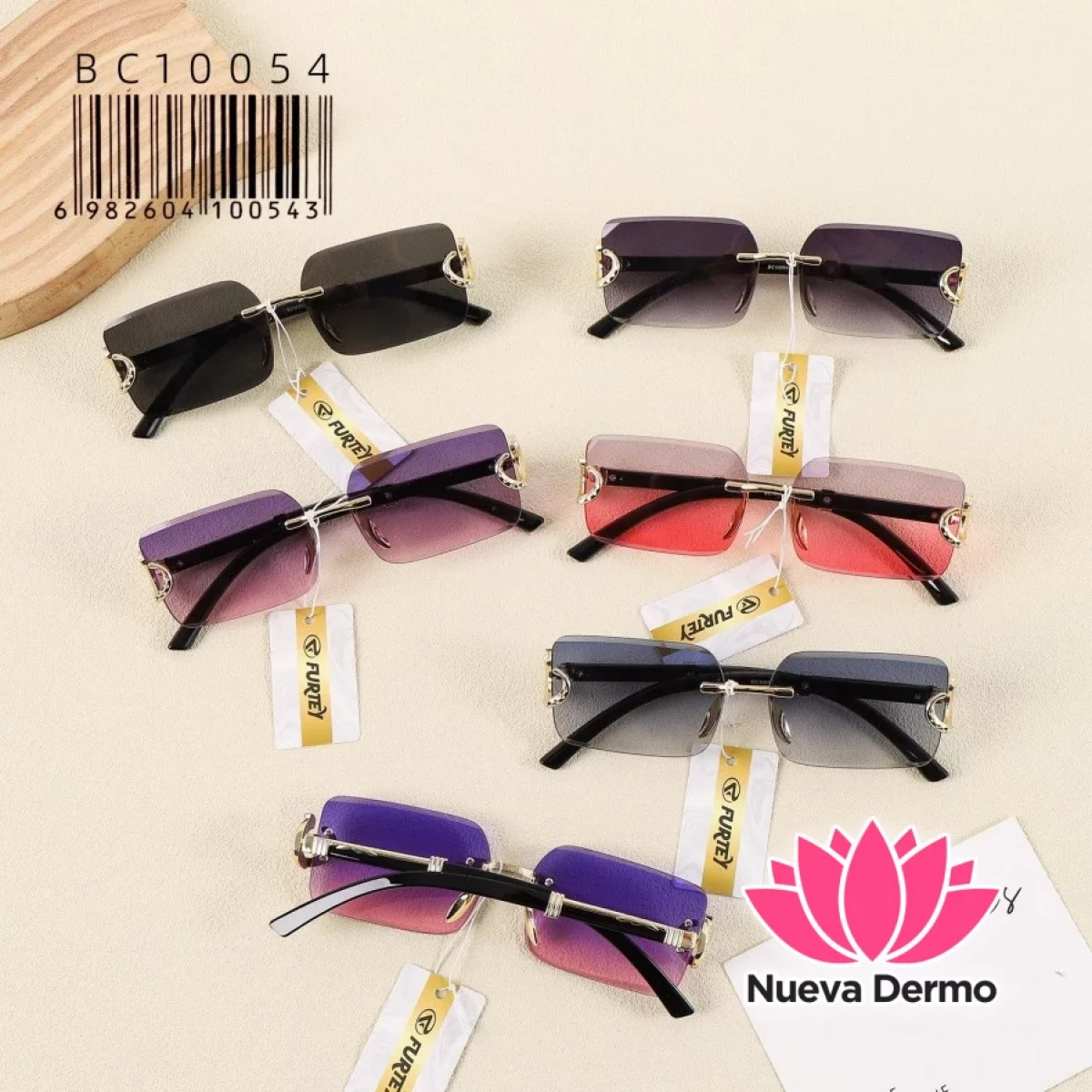 Anteojos de Moda Furtey Luxury Square Rimless BC10054/100543