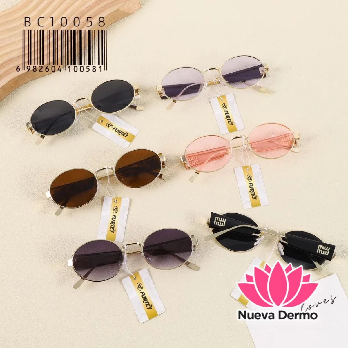 Anteojos de Moda Furtey Oval Retro Metal Accesorio BC10058/100581