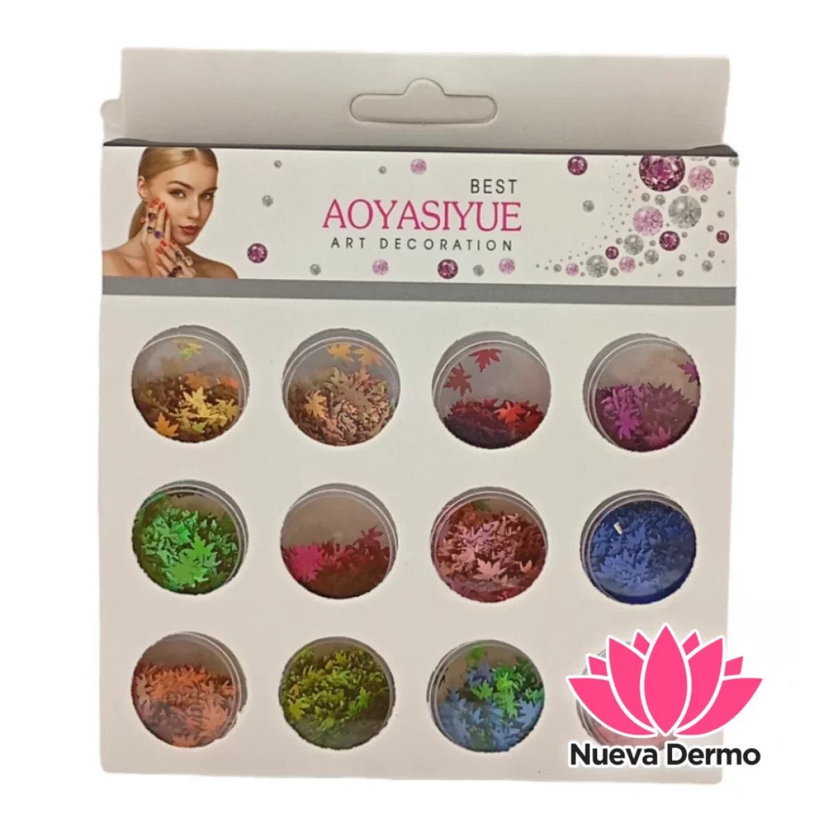 AOYASIYUE DECOCARTON X12 deco brillo para uñas N-030 6952360000302