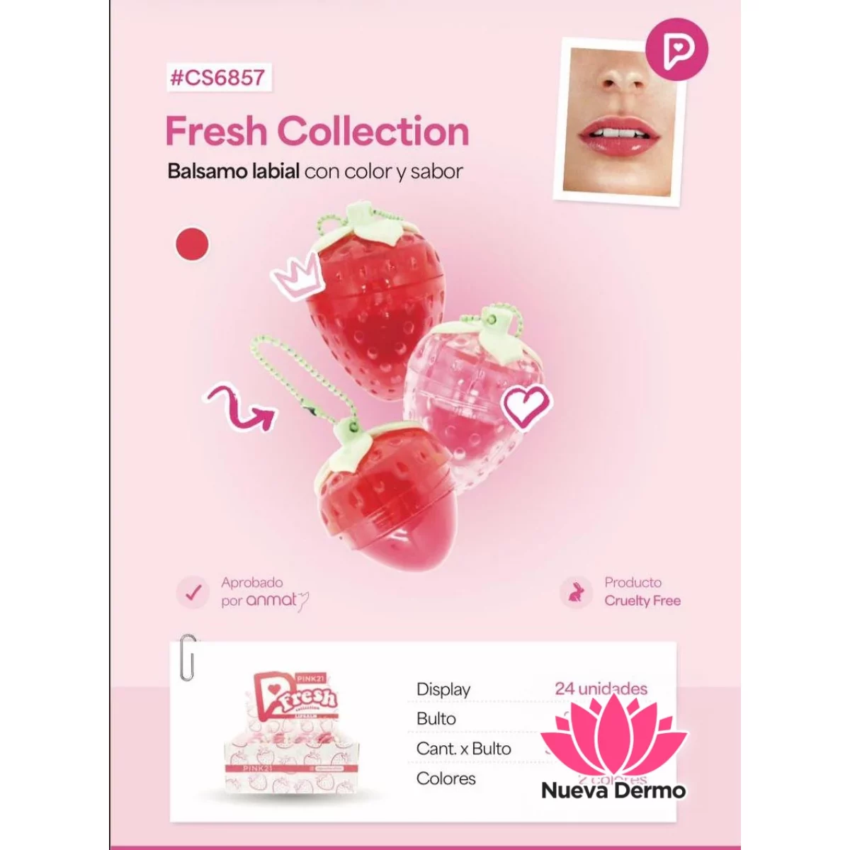 BALSAMO LABIAL CON COLOR Y SABOR PINK 21 CS6857