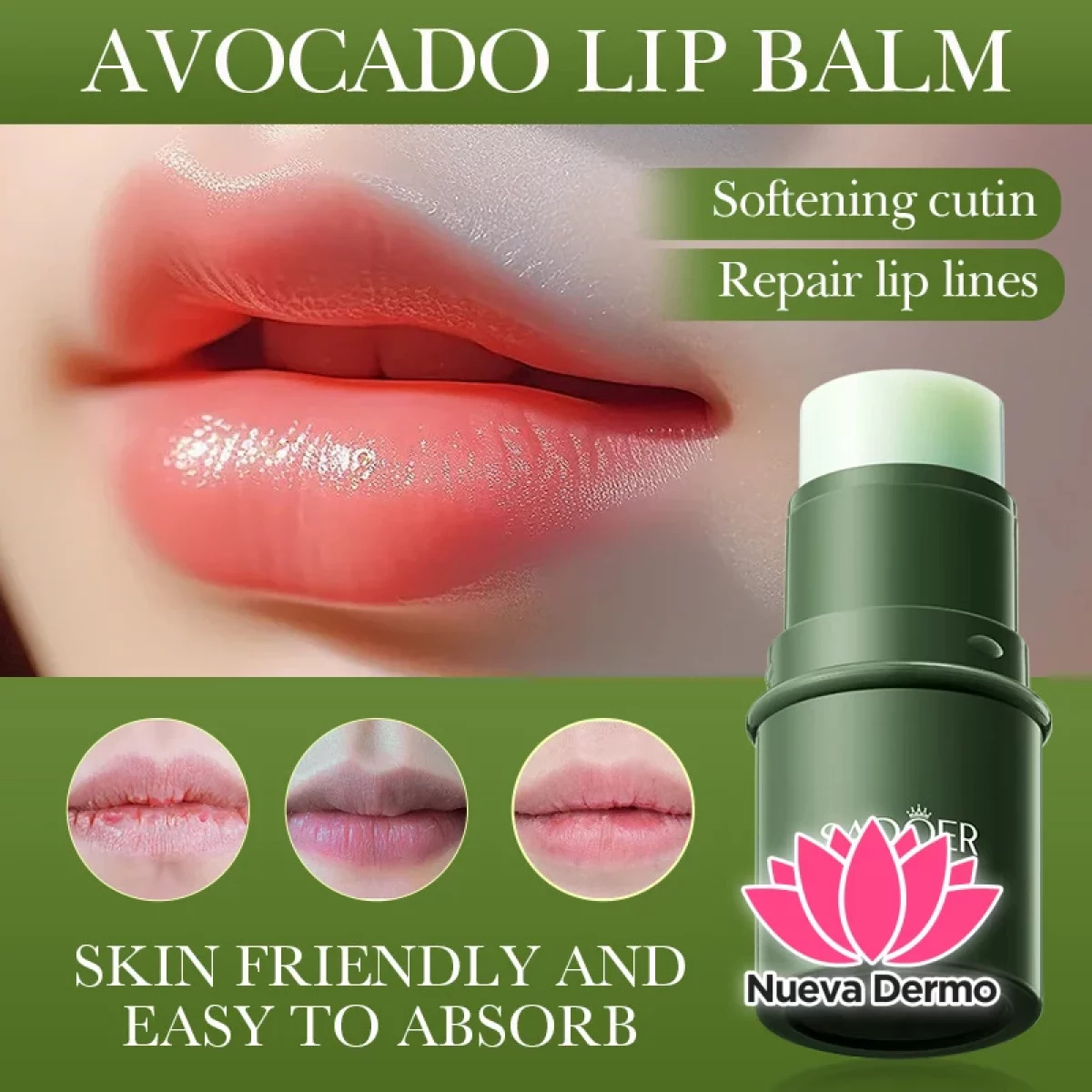 BALSAMO LABIAL DE AGUACATE HIDRATANTE SUAVIZANTE 00867
