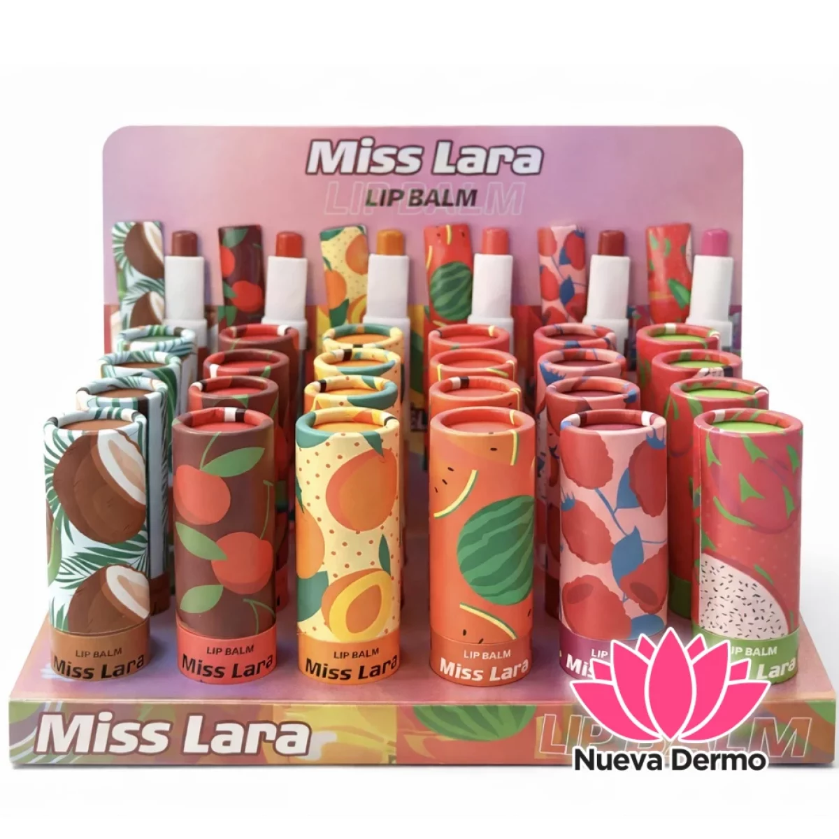 Bálsamo labial en barra frutal hidratante Miss Lara