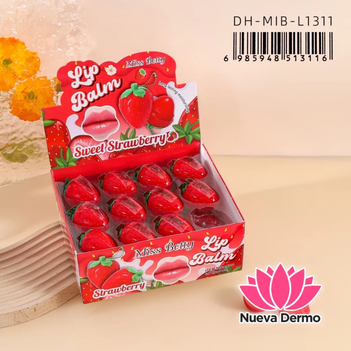 Bálsamo Labial Frutilla Meike Glamour Sweet Strawberry DH-MIB-L1311/13116