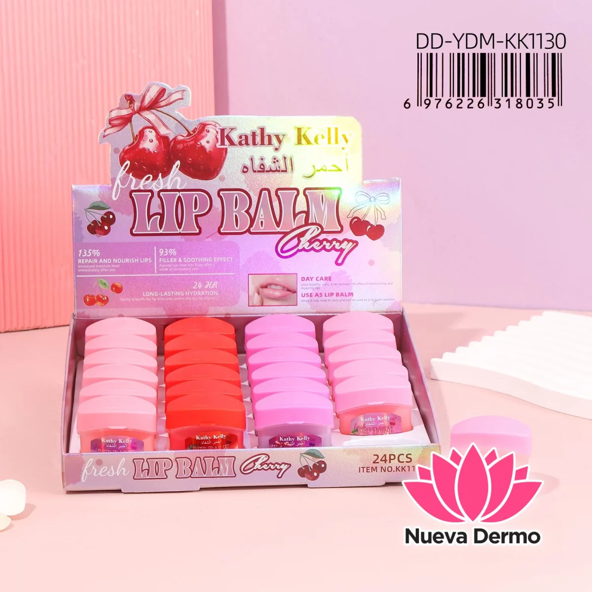 Bálsamo labial hidratante de cereza Kathy Kelly DD-YDM-KK1130