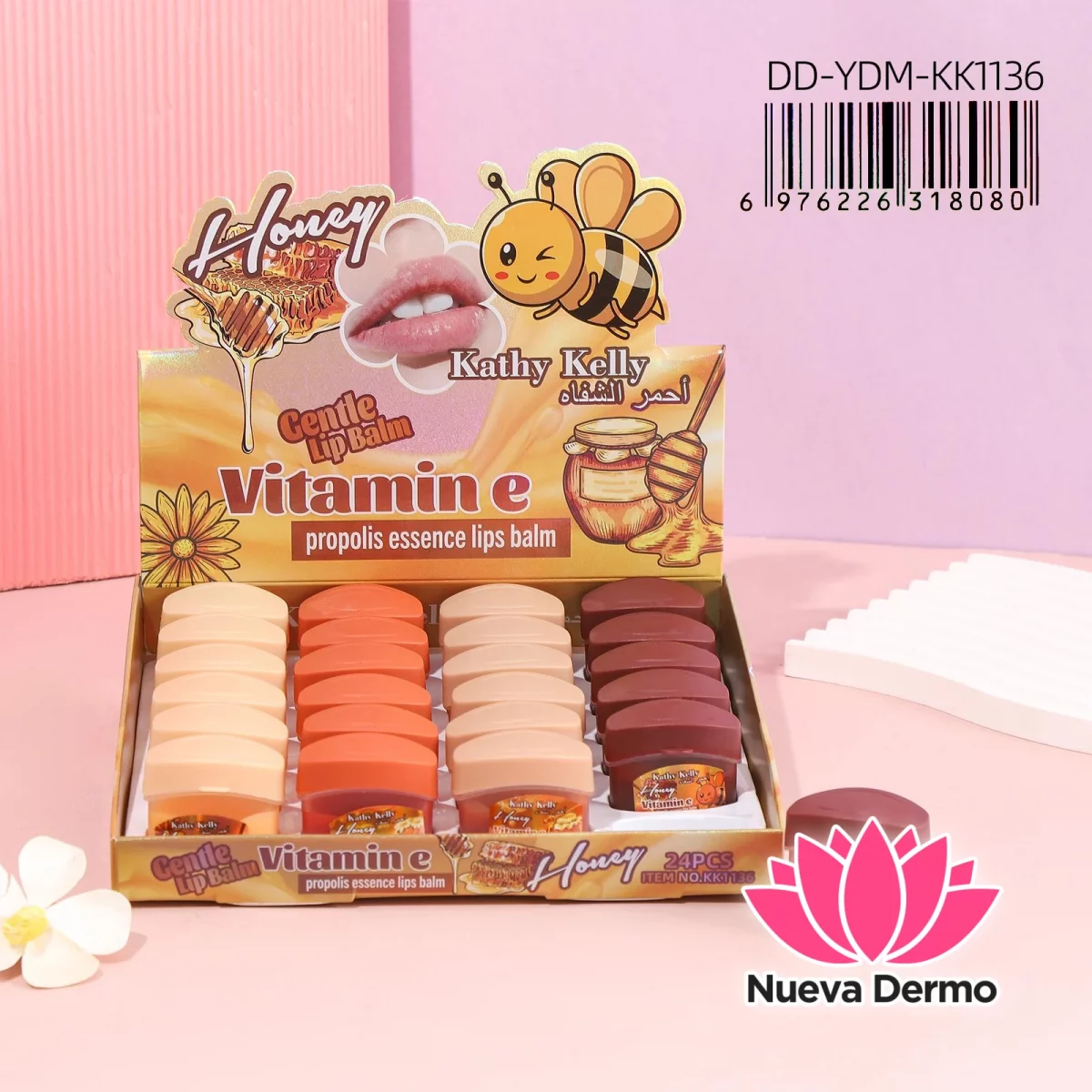 Bálsamo labial hidratante de miel y vitamina Kathy Kelly DD-YDM-KK1136
