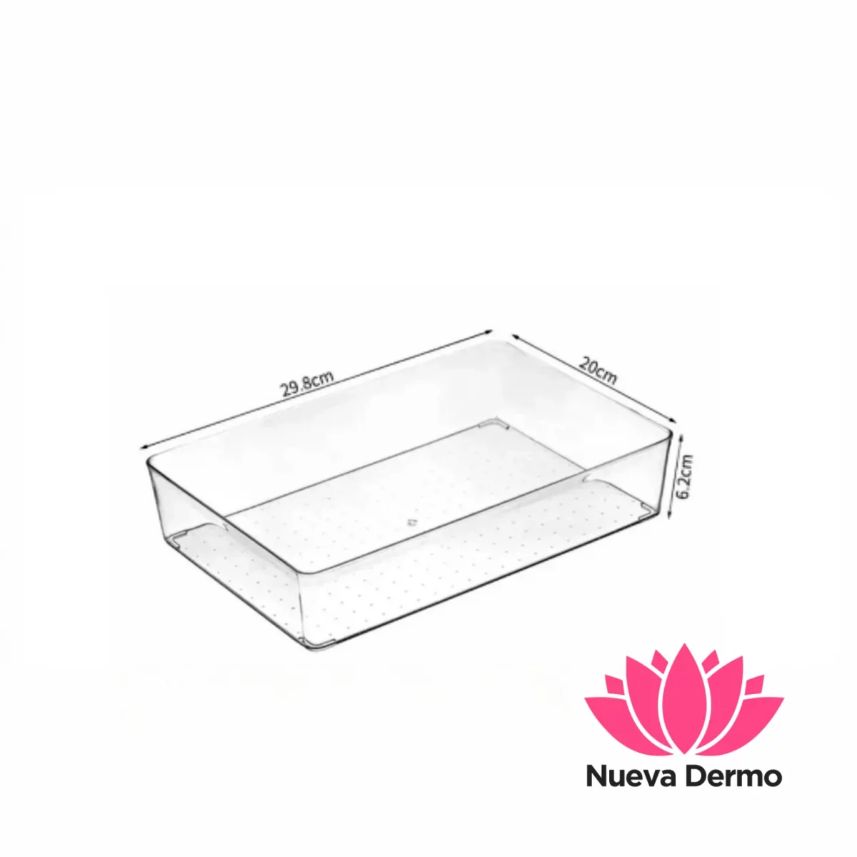Bandeja De Acrílico Rectangular Grande 30X19X6Cm A45