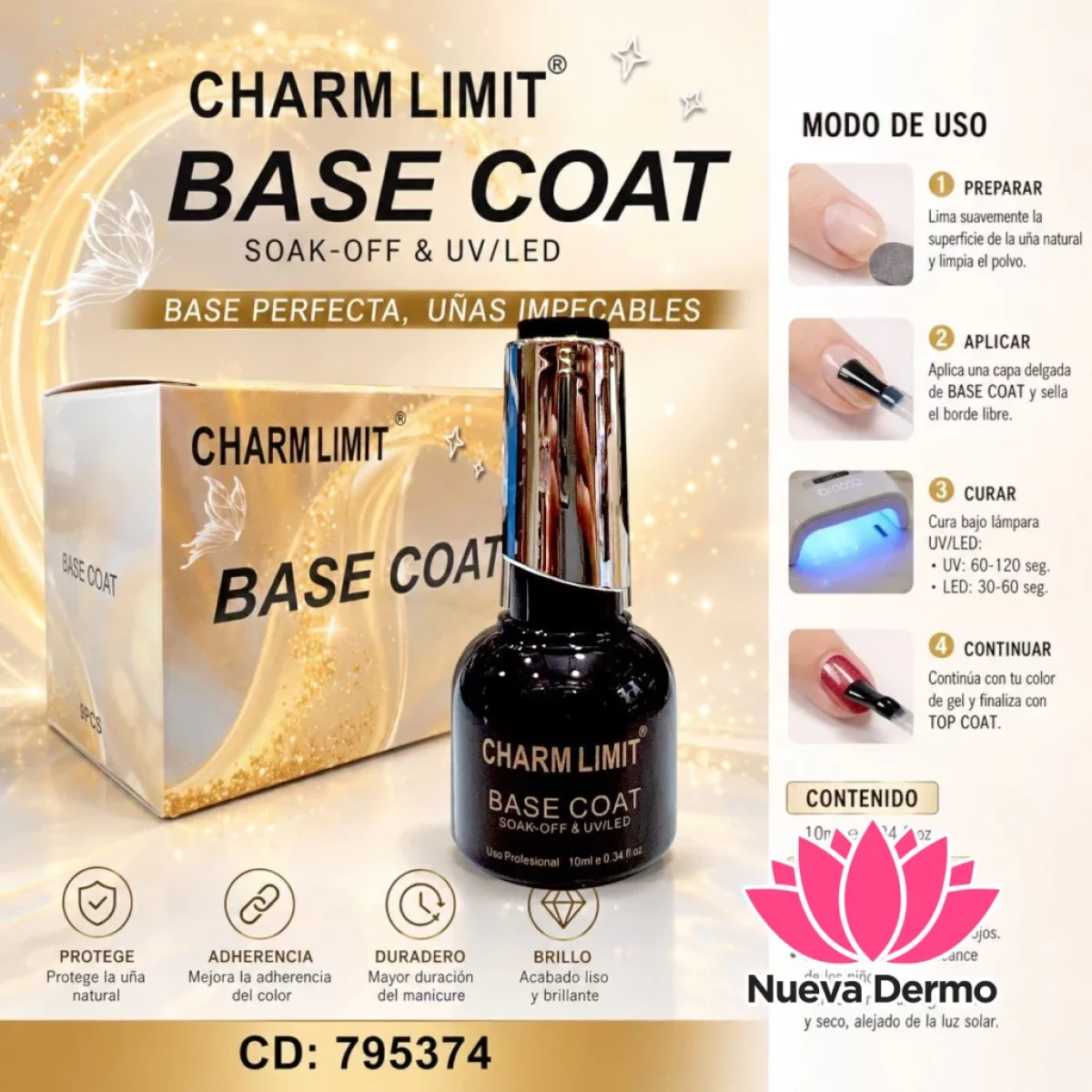 BASE COAT SEMIPERMANENTE CHARM LIMIT CD: 795374