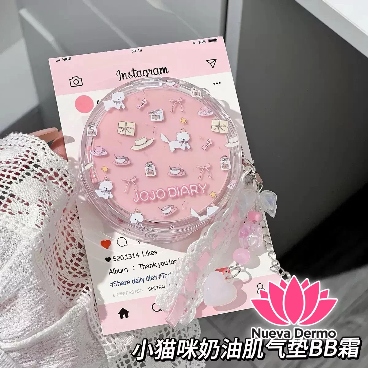 Base cussion con llavero Jojo Diary 2 tonos #JJ072