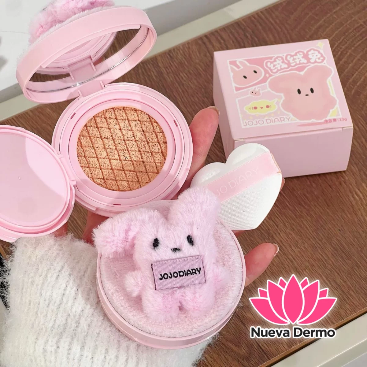 Base cussion Conejito peluche Jojo Diary hidratante 2 tonos #JUN-JJ217