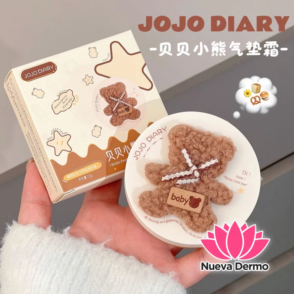 Base cussion Jojo Diary osito peluche 2 tonos #JUN-JJ331