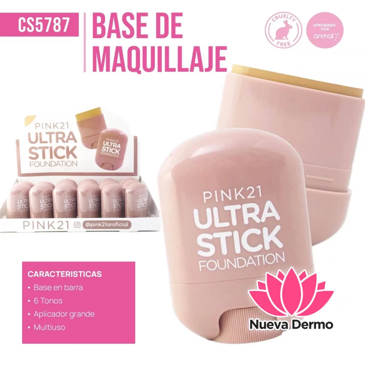 BASE DE MAQUILLAJES EN BARRA PINK21 CS5787/86996