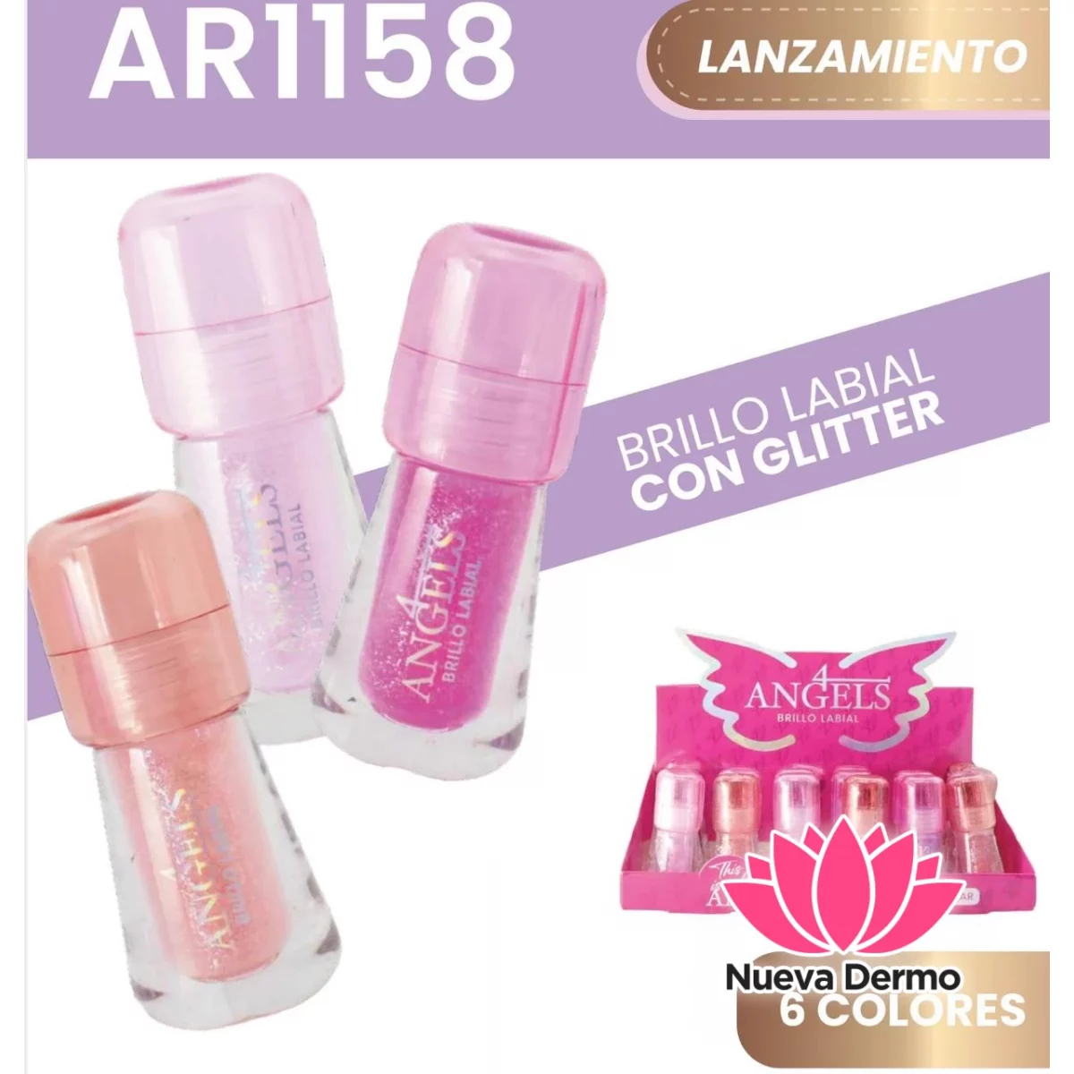 BRILLO LABIAL CON BRILLO 4ANGELS AR1158
