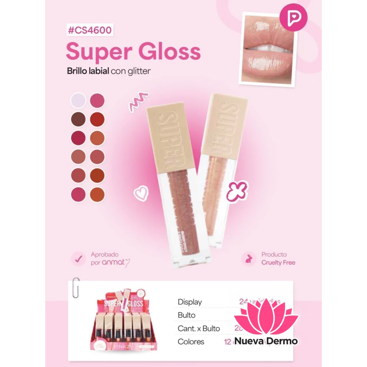 BRILLO LABIAL CON GLITTER PINK21 CD: CS4600