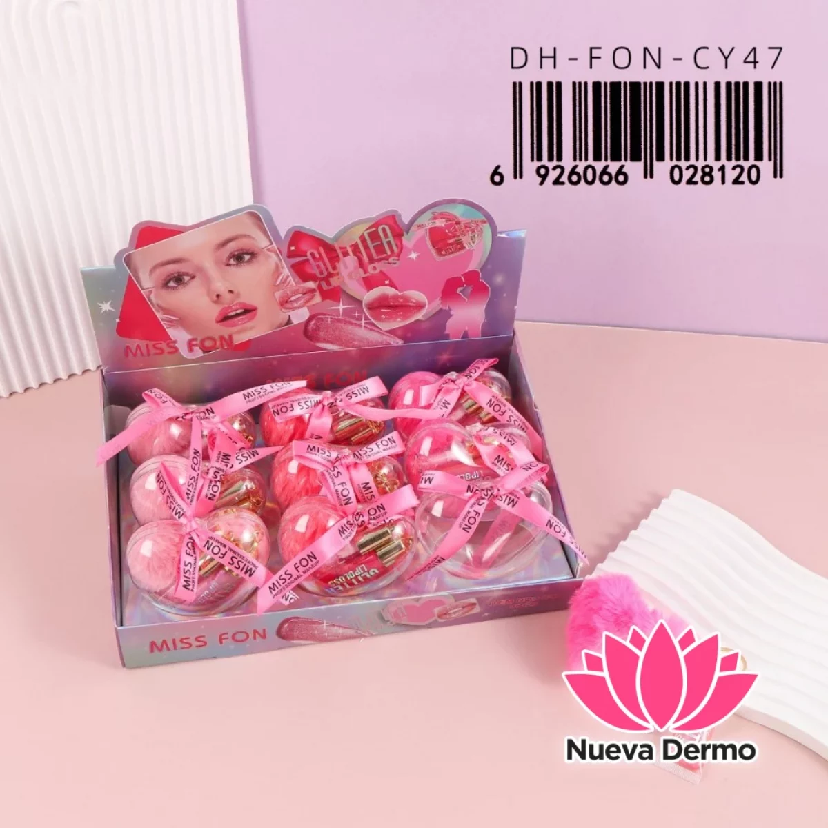 Brillo Labial Glitter Con Llavero Pompon Miss Fon DH-FON-CY47/028120 MISS FON
