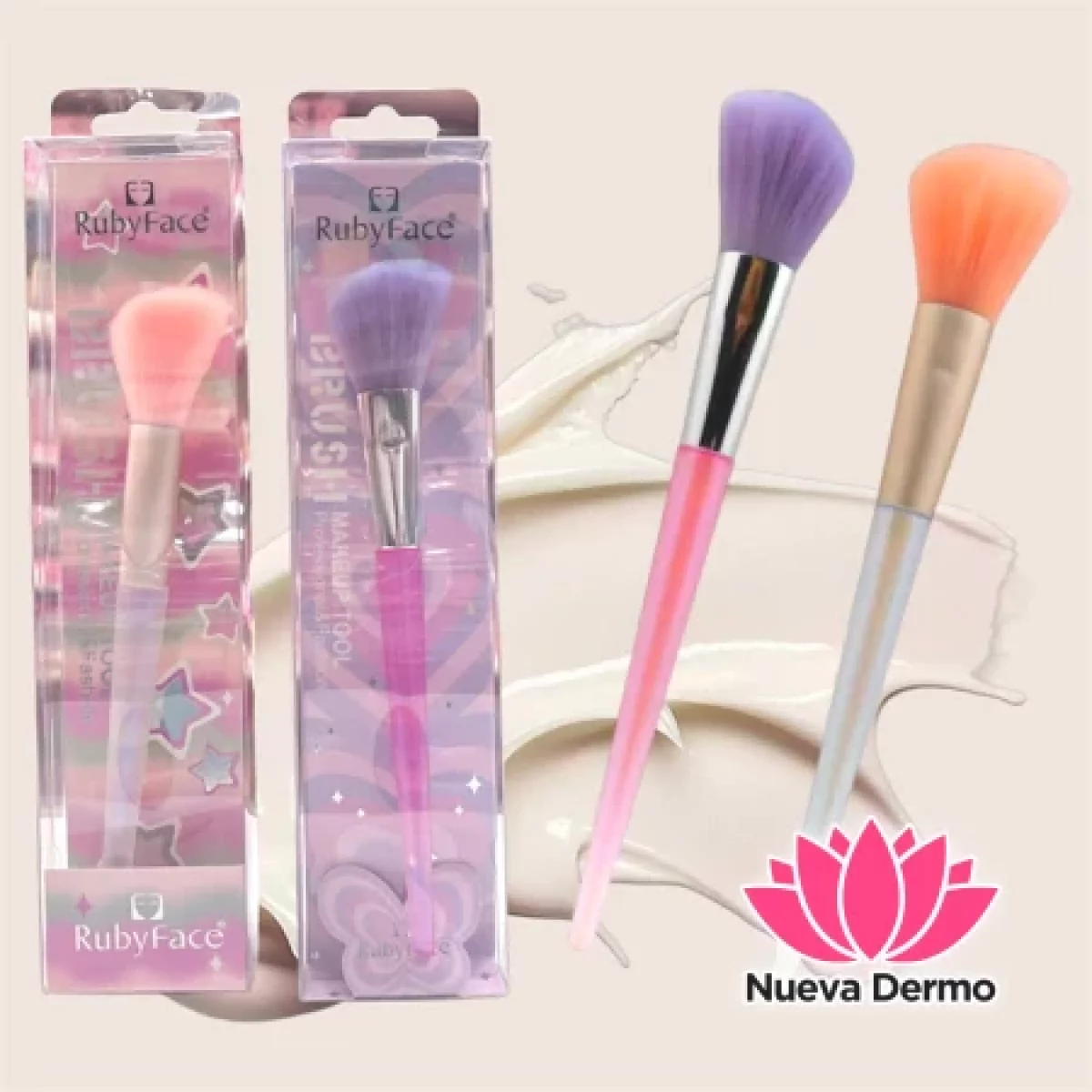 BROCHA PAR MAQUILLAJE X1U CD: RUBYFACE