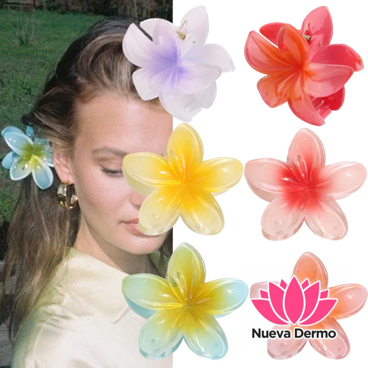 BROCHE PLASTICO FLORES X12 YWW-3511-3 6695811242141