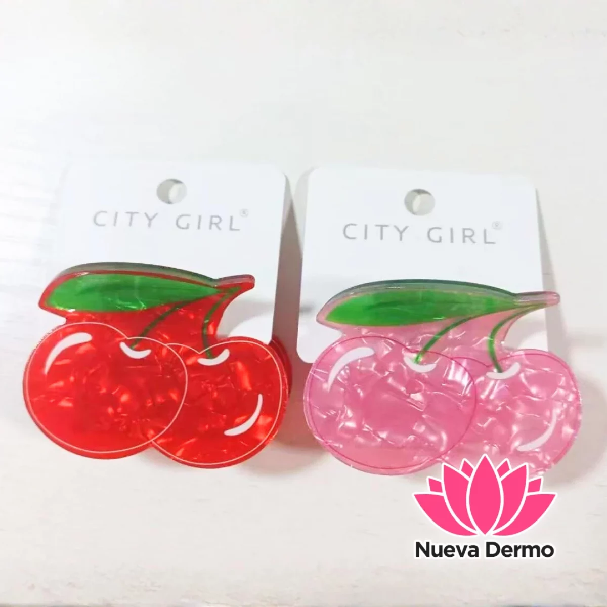 BROCHES CEREZA TORNASOL – PAQUETE 12 UNIDADES