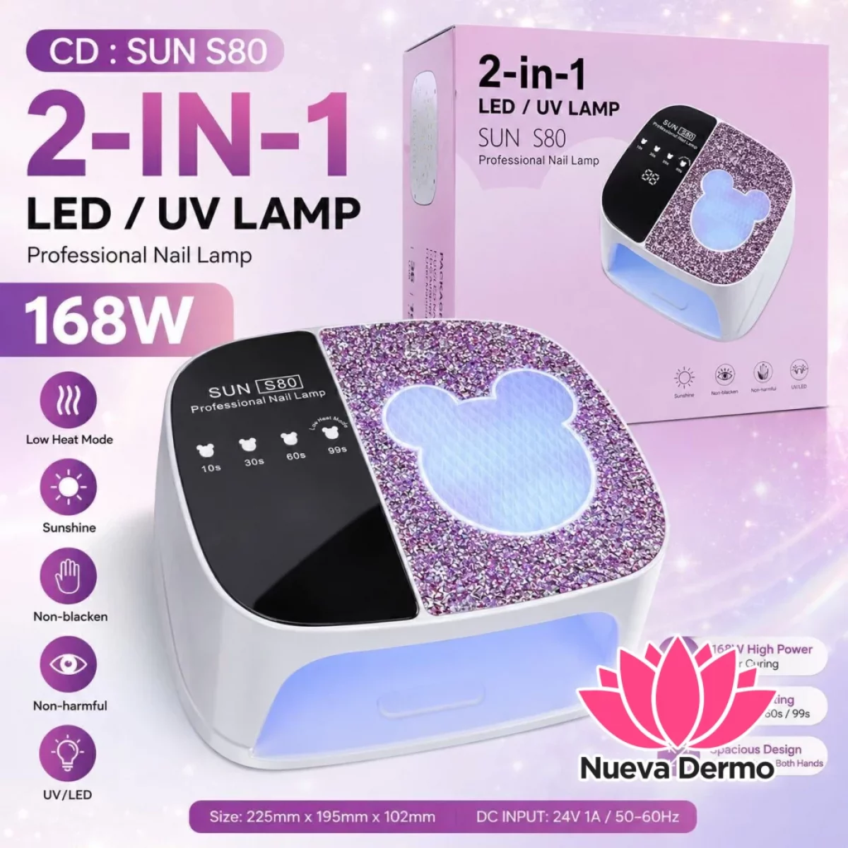 CABINA LED/UV 2 IN 1 LAMP 168W CD: SUNS80
