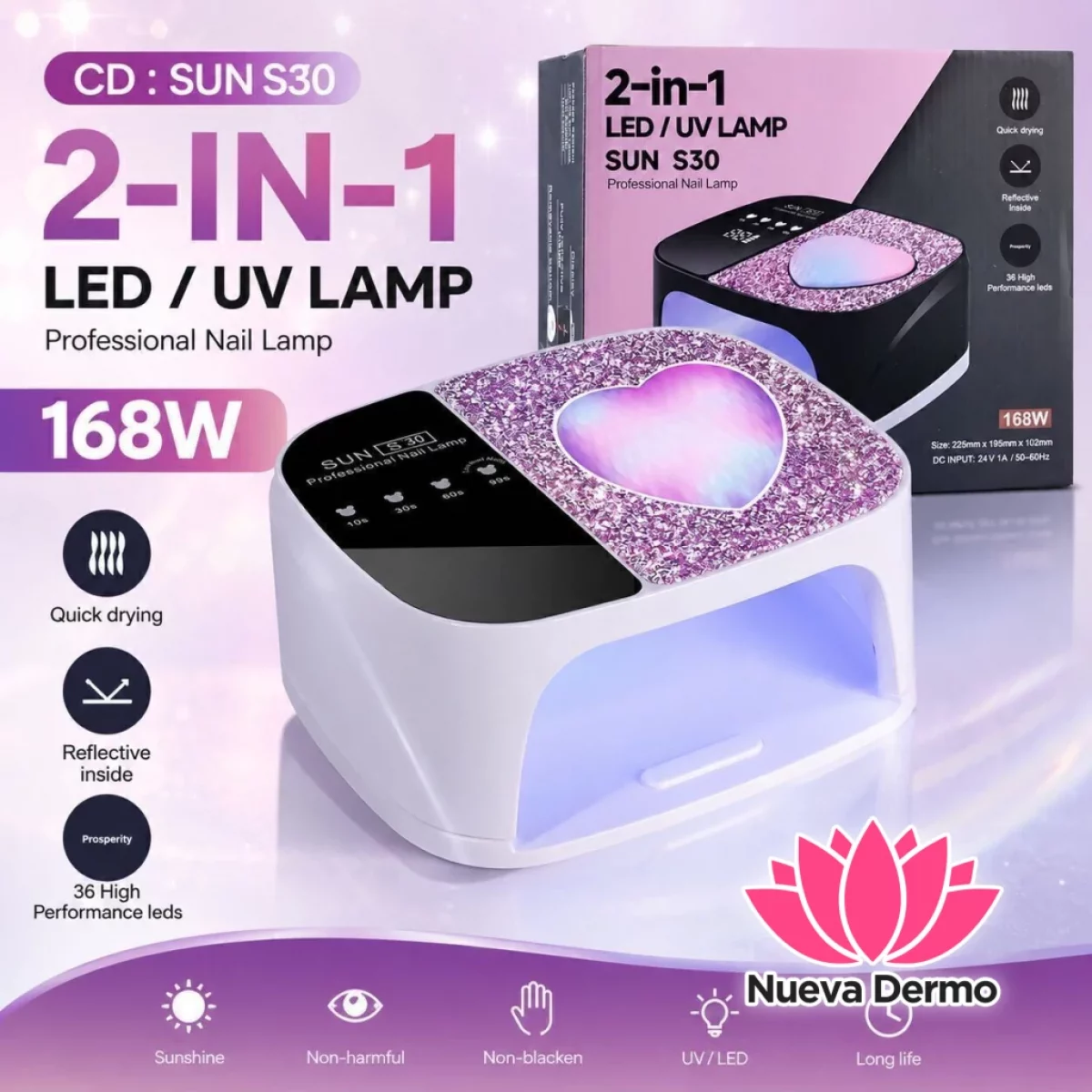 CABINA LED/UV LAMP 2 IN 1 CD: SUNS30