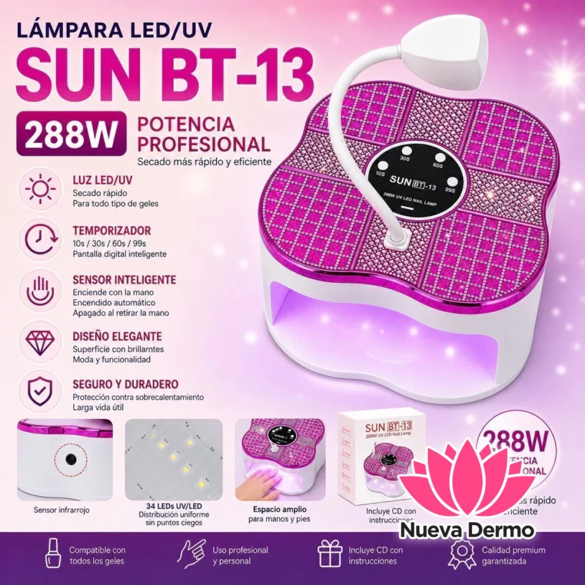 CABINA LED/UV SUN BT-13 288W