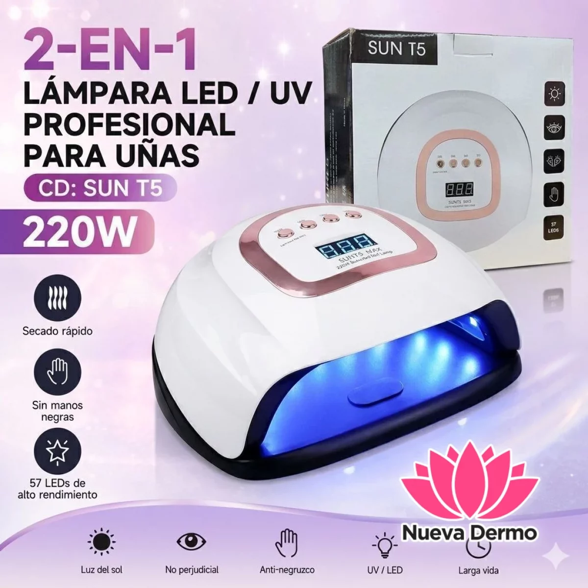 CABINA UV/LED 2-EN-1 220W CD: SUNT5
