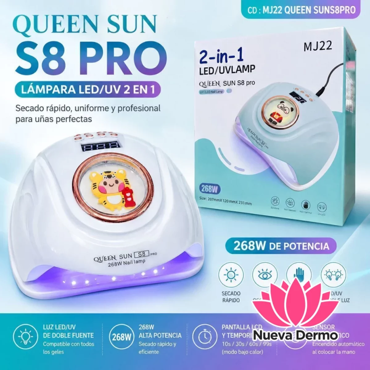 CABINA UV/LED 2EN 1 QUEEN SUN S8 PRO 268W CD: MJ22
