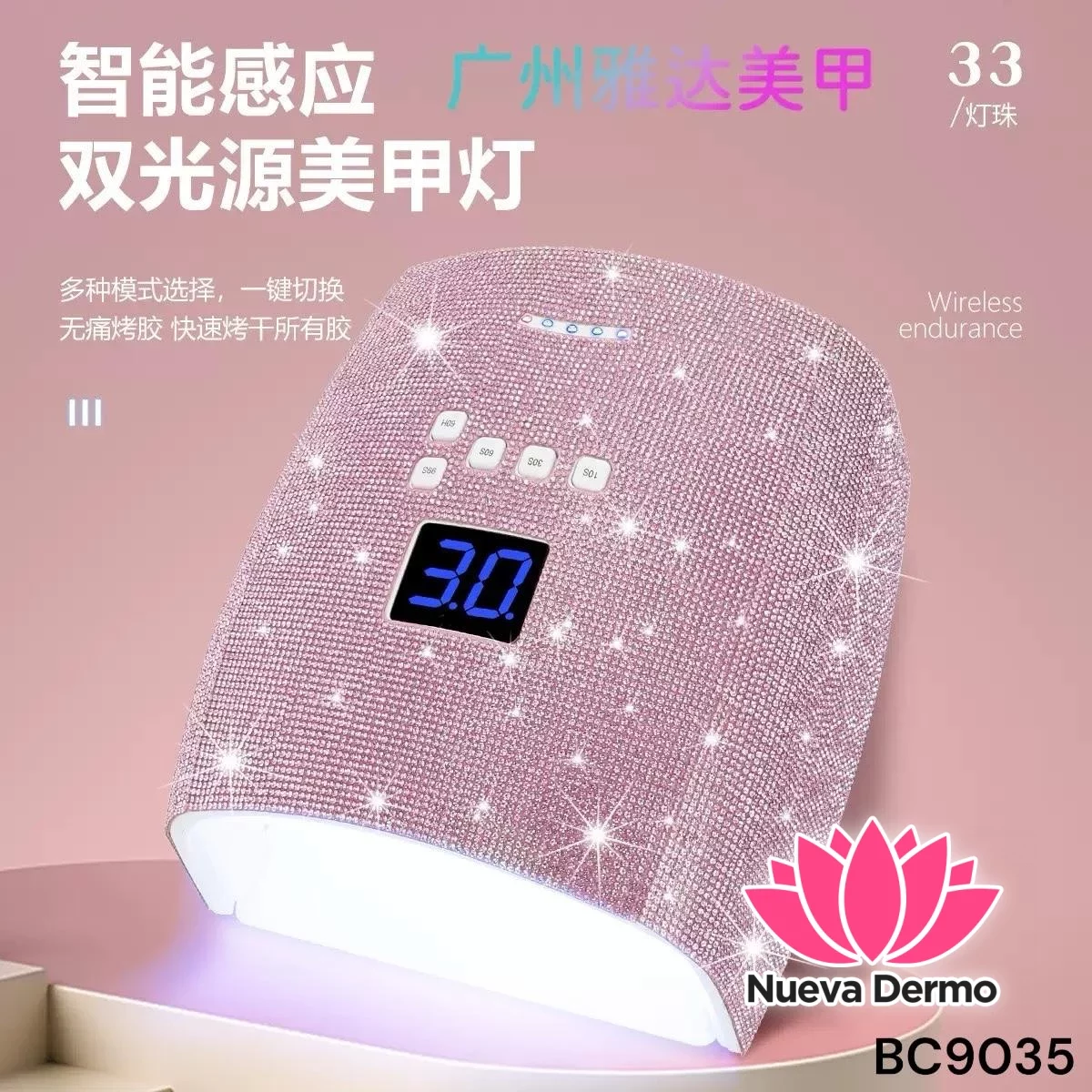 CABINA UV/LED CON STRASS BC9035