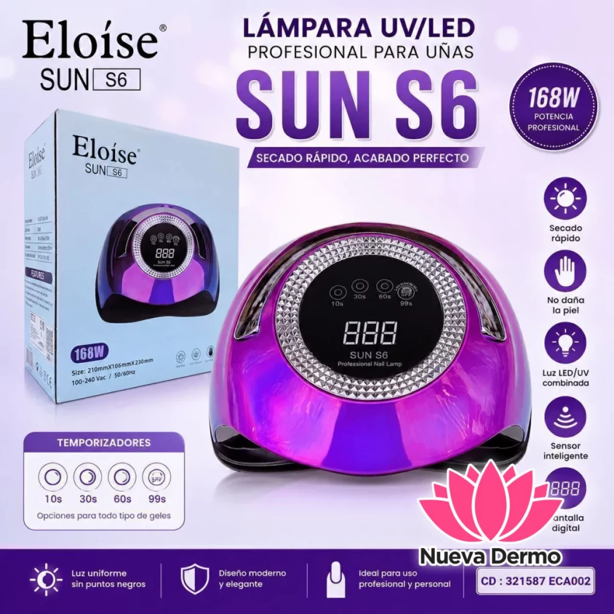 CABINA UV/LED ELOISE SUN S6 168W CD: 321587
